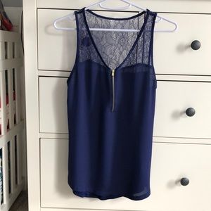 Express Lace Zip Tank